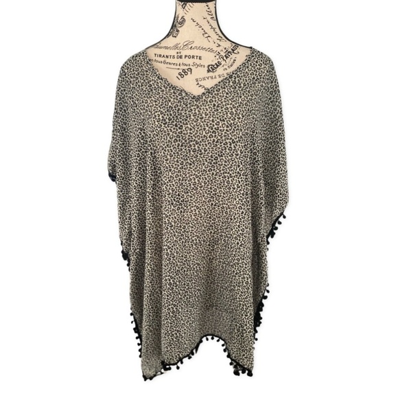 NWT West Loop Beach Cover Up Sheer Leopard Print One Size - Picture 3 of 5